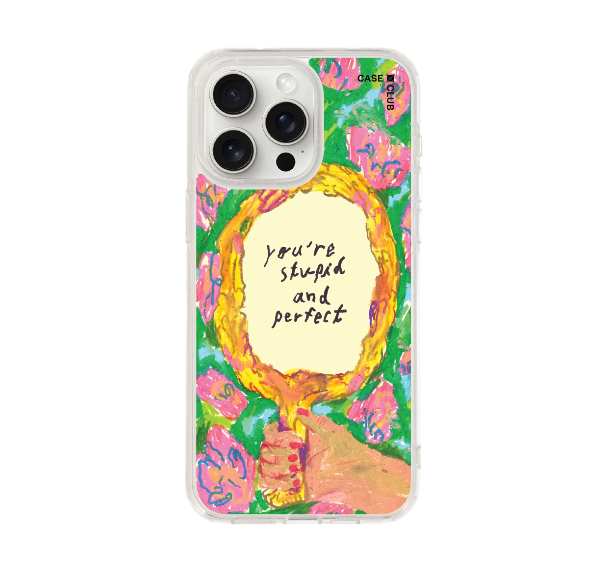 iphone 15 pro max clear case mirror quote by juli baker